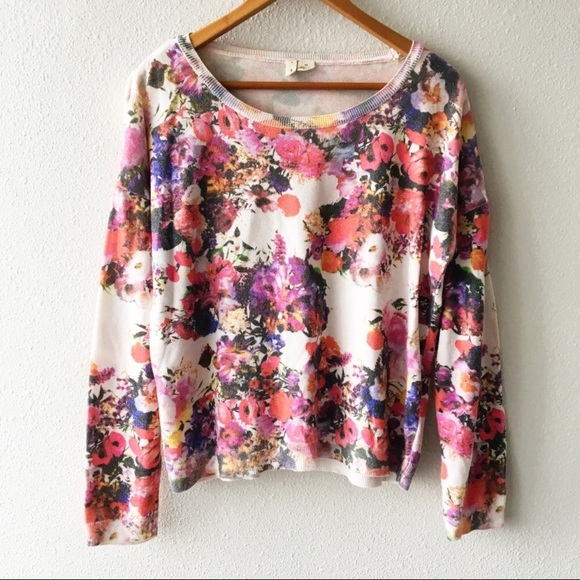 Anthropologie Sweaters - Anthropologie Moth Floral Print Sweater Womens M